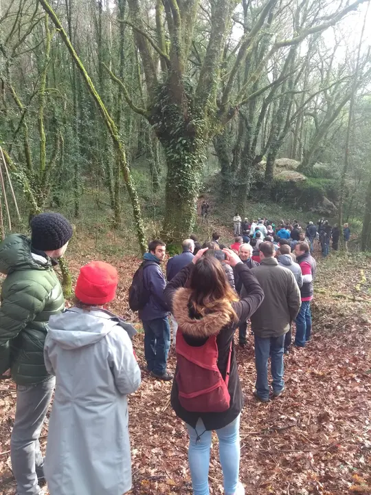<p>O Concello de Ames, en colaboraci&oacute;n coa Plataforma pola recuperaci&oacute;n do r&iacute;o Sar, convocou&nbsp;unha concentraci&oacute;n este pasado s&aacute;bado, 10 de febreiro de 2018, en contra da construci&oacute;n da EDAR no lugar de O Souto, en Santiago de Compostela, facendo&nbsp;unha andaina dende Roxos ata O Souto, onde se desenvolver&aacute; dita proposta. O obxectivo foi&nbsp;dar a co&ntilde;ecer o gran impacto ambiental que supor&aacute; o desmonte dunha zona de gran riqueza ambiental, paisax&iacute;stica e patrimonial, debido a diversos intereses particulares ou partidistas.<br />
<br />
Mais dun centenar&nbsp;de veci&ntilde;as e veci&ntilde;os de Ames e Santiago de Compostela participamos nesta andaina&nbsp;para parar este atentado contra o patrimonio ambiental e arqueol&oacute;xico.</p>
