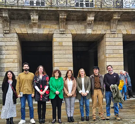 O grupo municipal do BNG  de Ames e membros do goberno municipal de Santiago